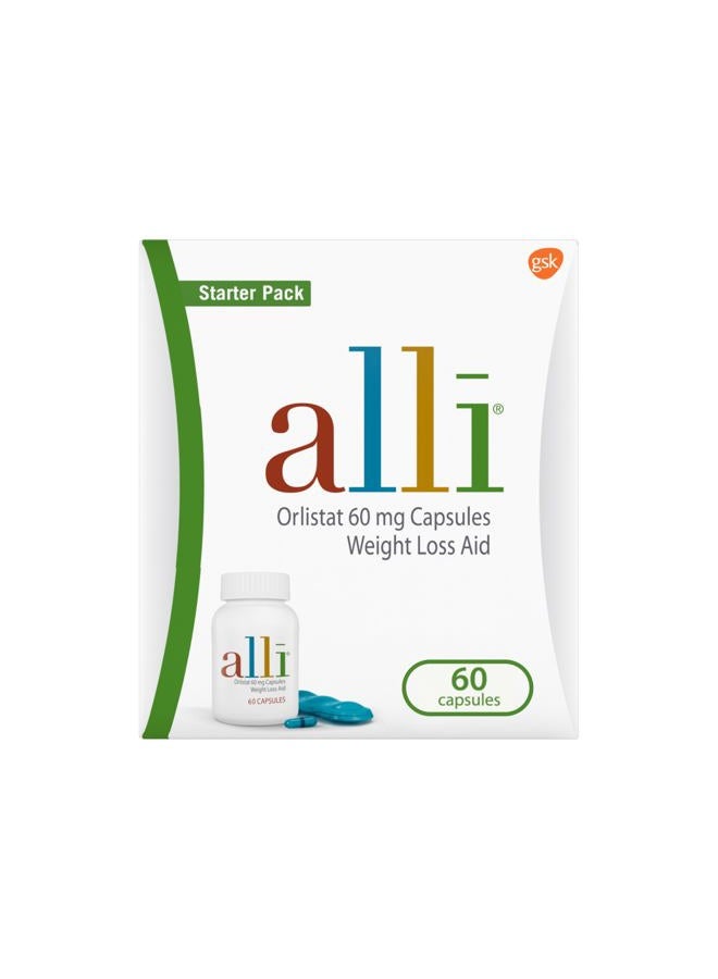 alli Diet Weight Loss Supplement Pills, Orlistat 60mg Capsules Starter Pack, Non prescription weight loss aid, 60 count(Pack of 1) - Image 1